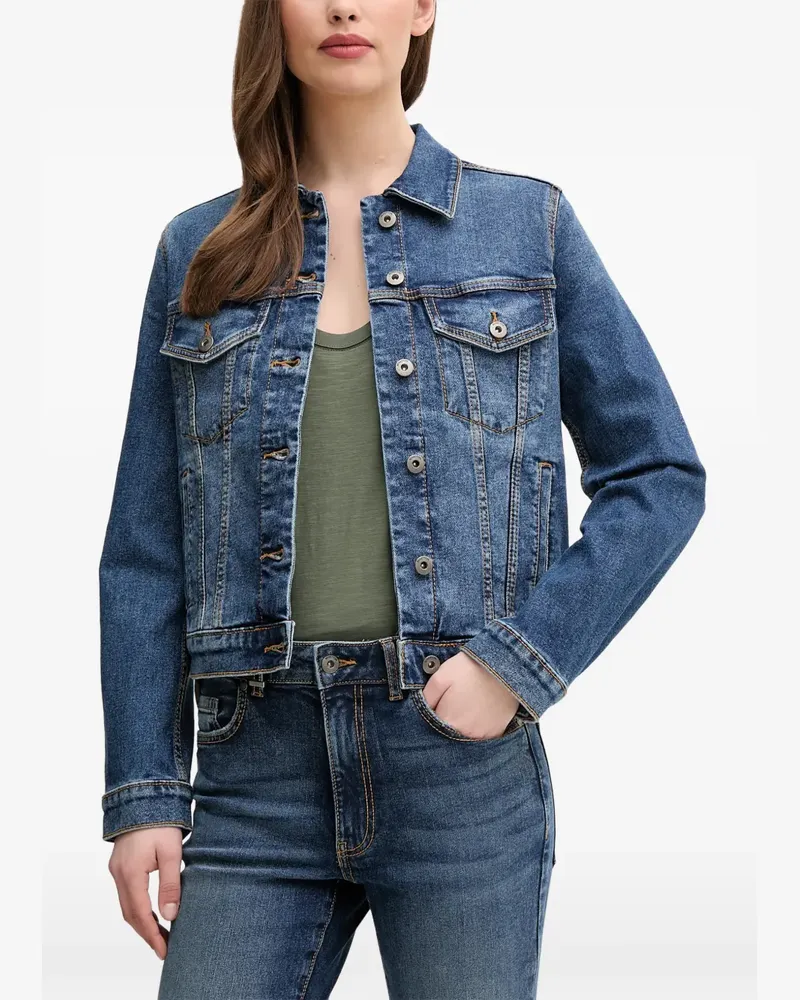 Benetton Jeansjacke mit Knopfleiste - Blau Blau