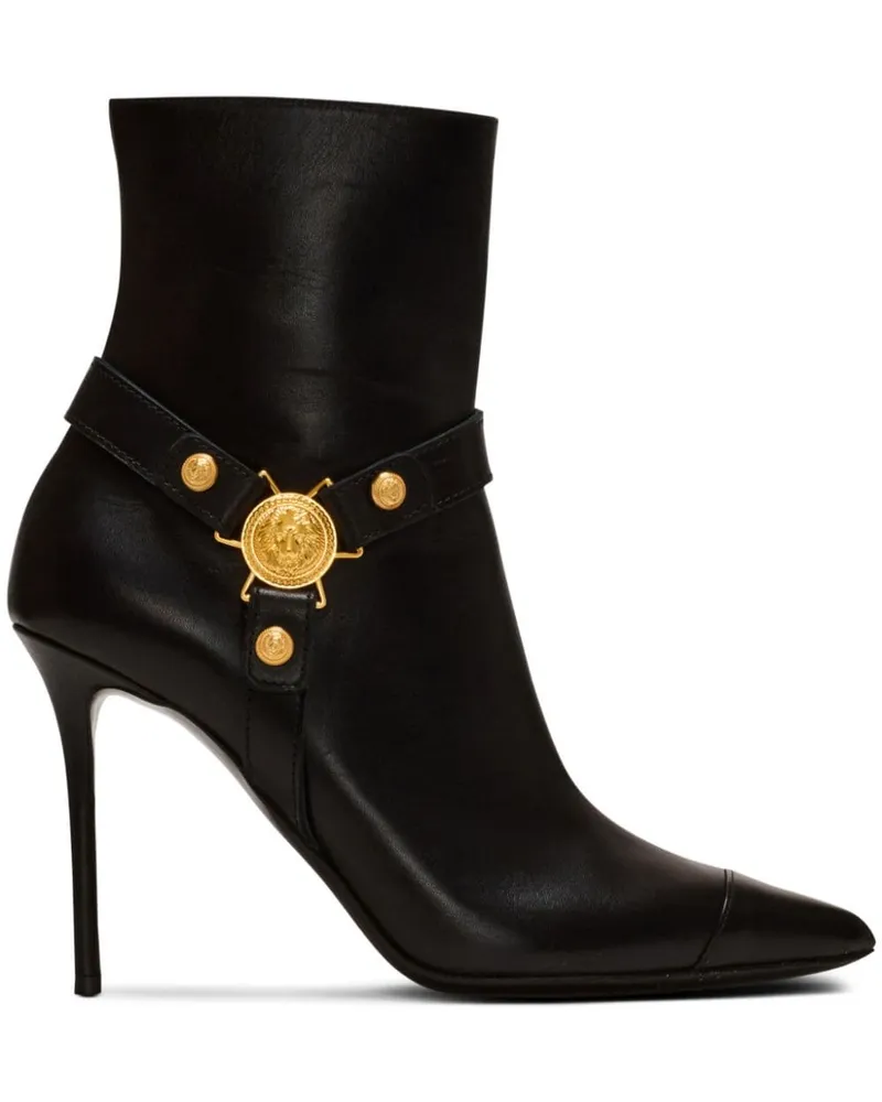 Balmain Eva Stiefeletten mit Logo-Schild 95mm - Schwarz Schwarz