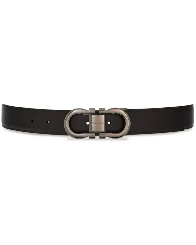 Ferragamo Wendbarer Gancini Gürtel - Schwarz Schwarz