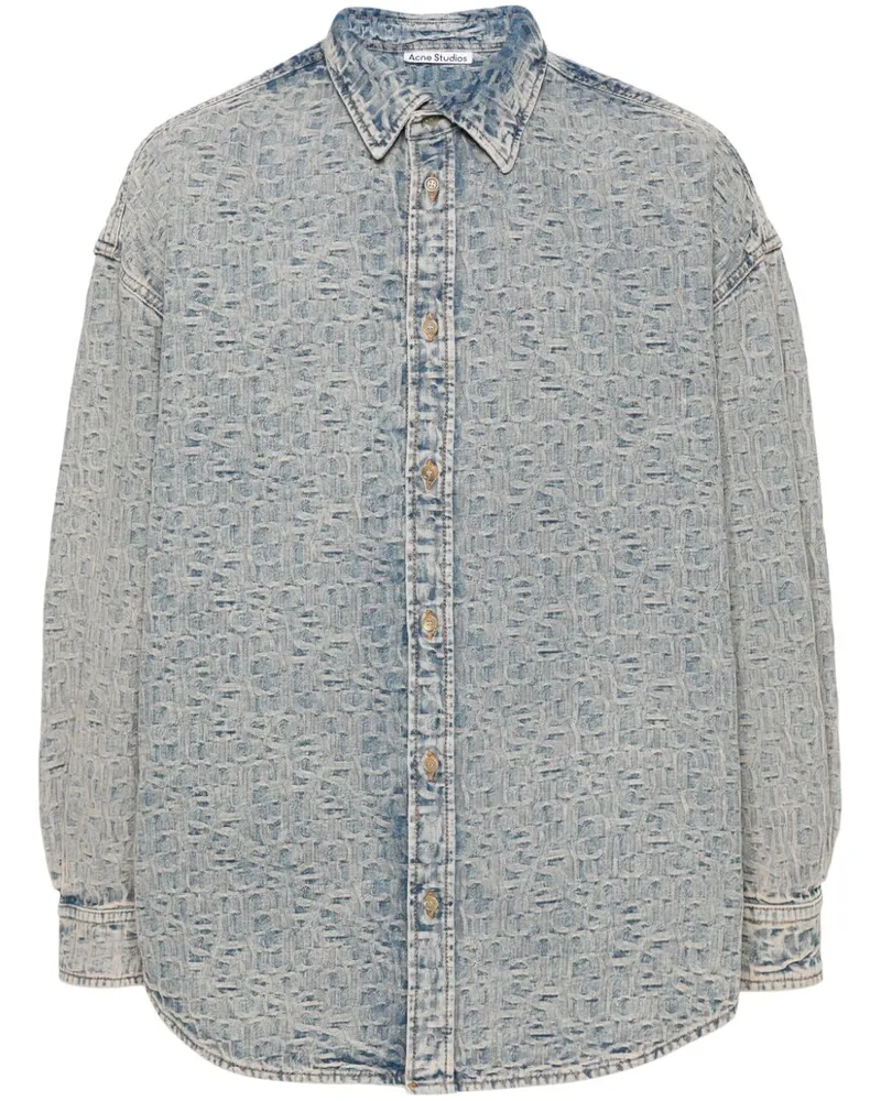 Acne Studios Jeanshemd aus Monogramm-Jacquard - Blau Blau
