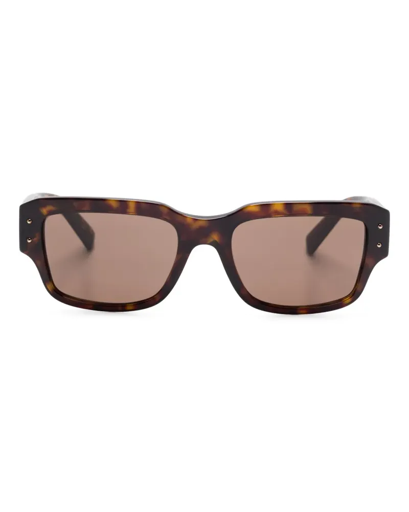 Dolce & Gabbana Sonnenbrille mit Logo-Schild - Braun Braun