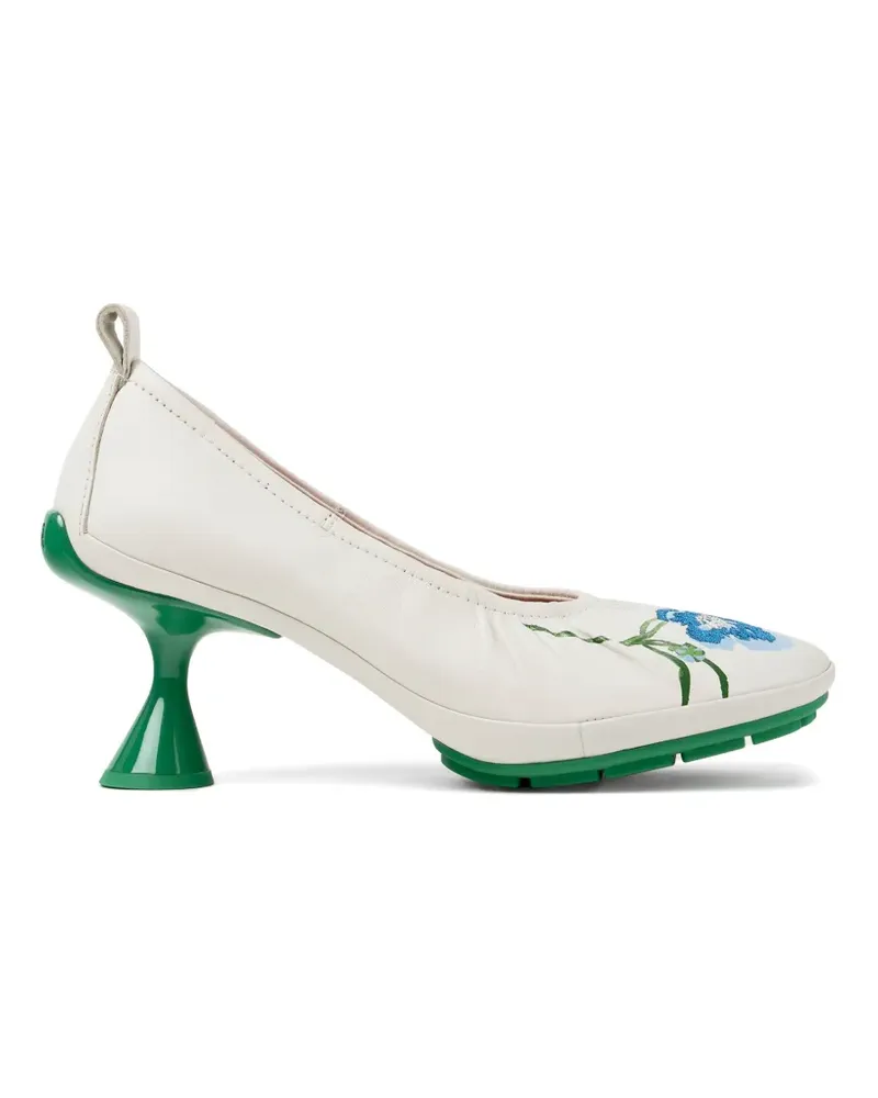 Camper Twins Pumps mit Blumenstickerei - Weiß Weiß