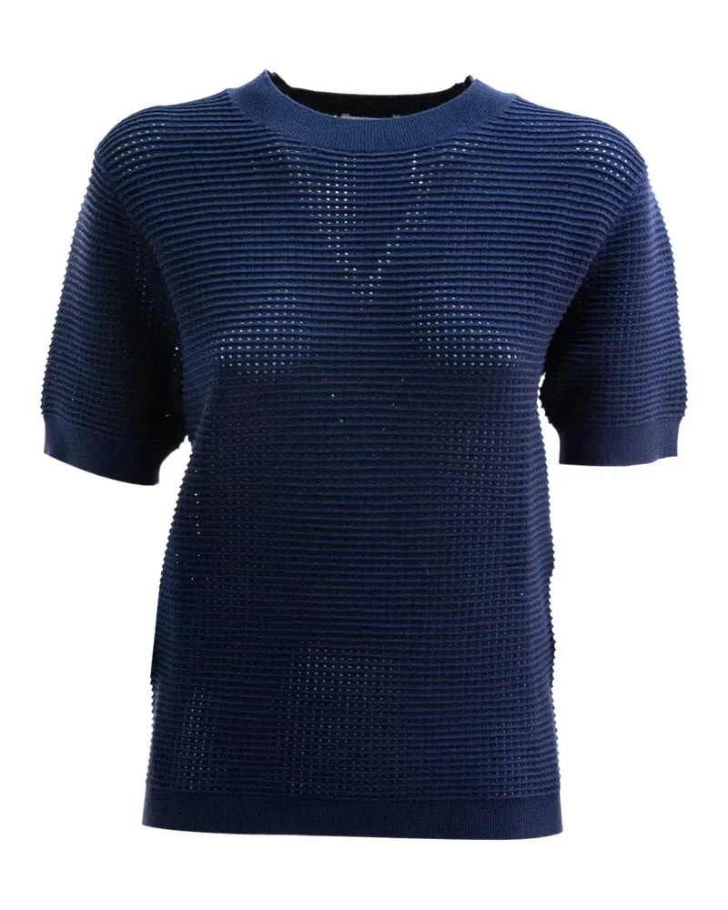 P.A.R.O.S.H. P.A.R.O H. T-Shirt mit Waffelstrick-Muster - Blau Blau