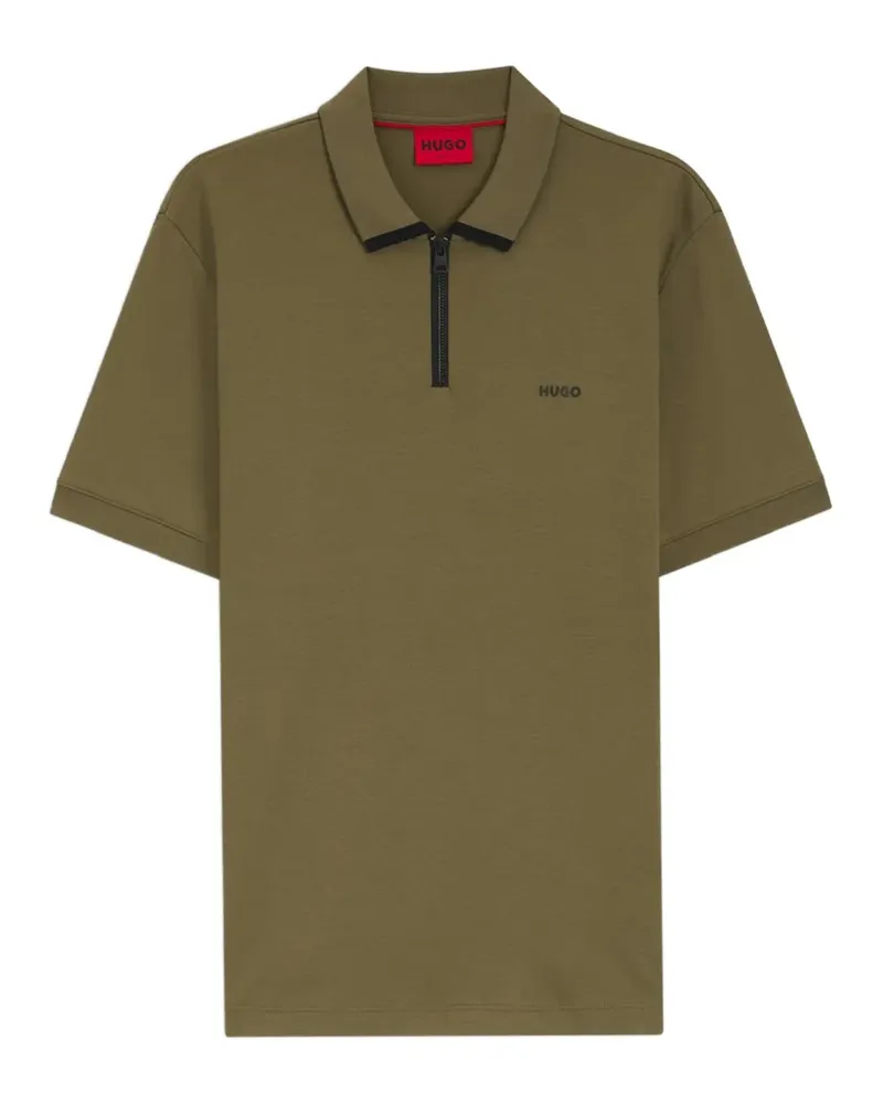 HUGO BOSS Dalomino zip-fastening logo-print polo shirt - Grün Grün