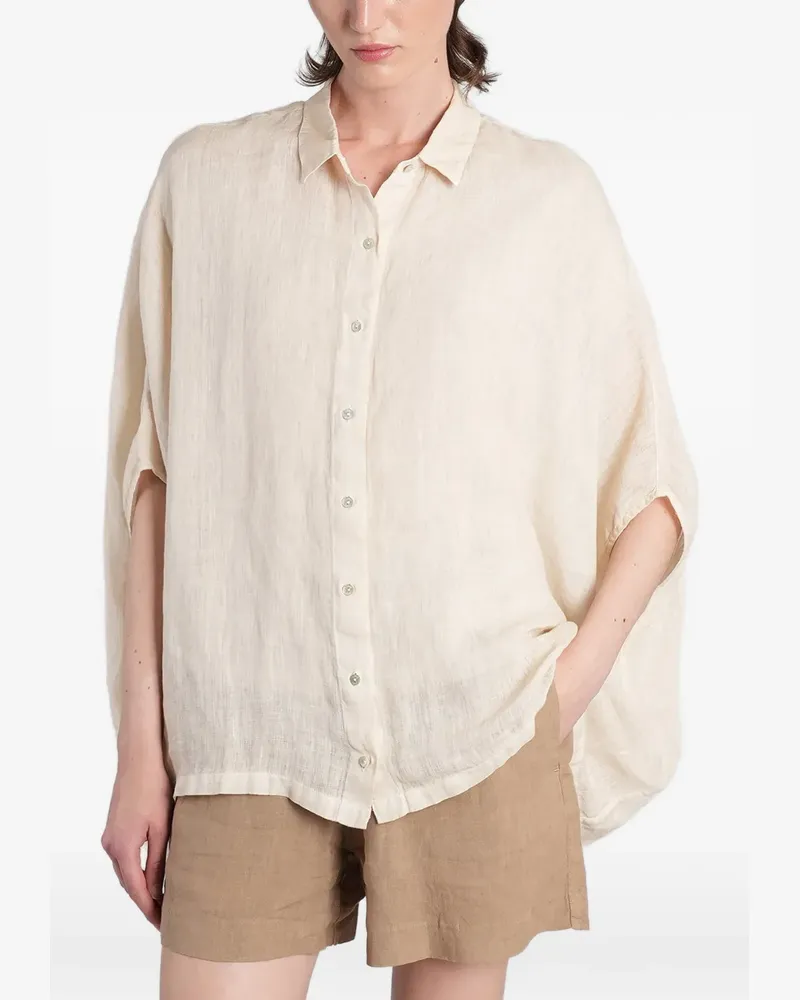 120% Lino batwing-sleeve shirt - Nude Nude