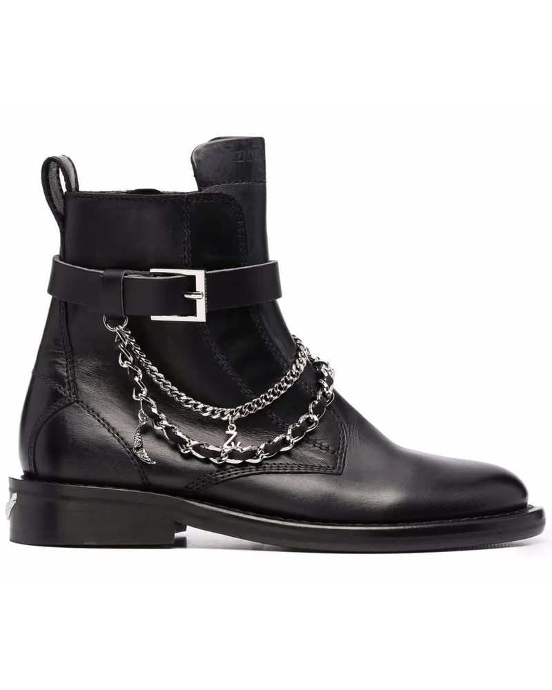 Zadig & Voltaire Stiefel mit Kettendetail - Schwarz Schwarz