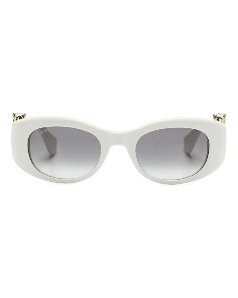 Cartier Panthère C Sonnenbrille mit eckigem Gestell - Weiß Weiß