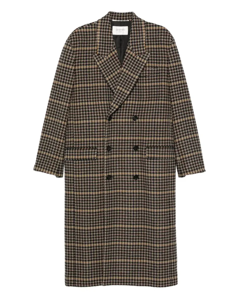 Saint Laurent Doppelreihiger Mantel - Schwarz Schwarz