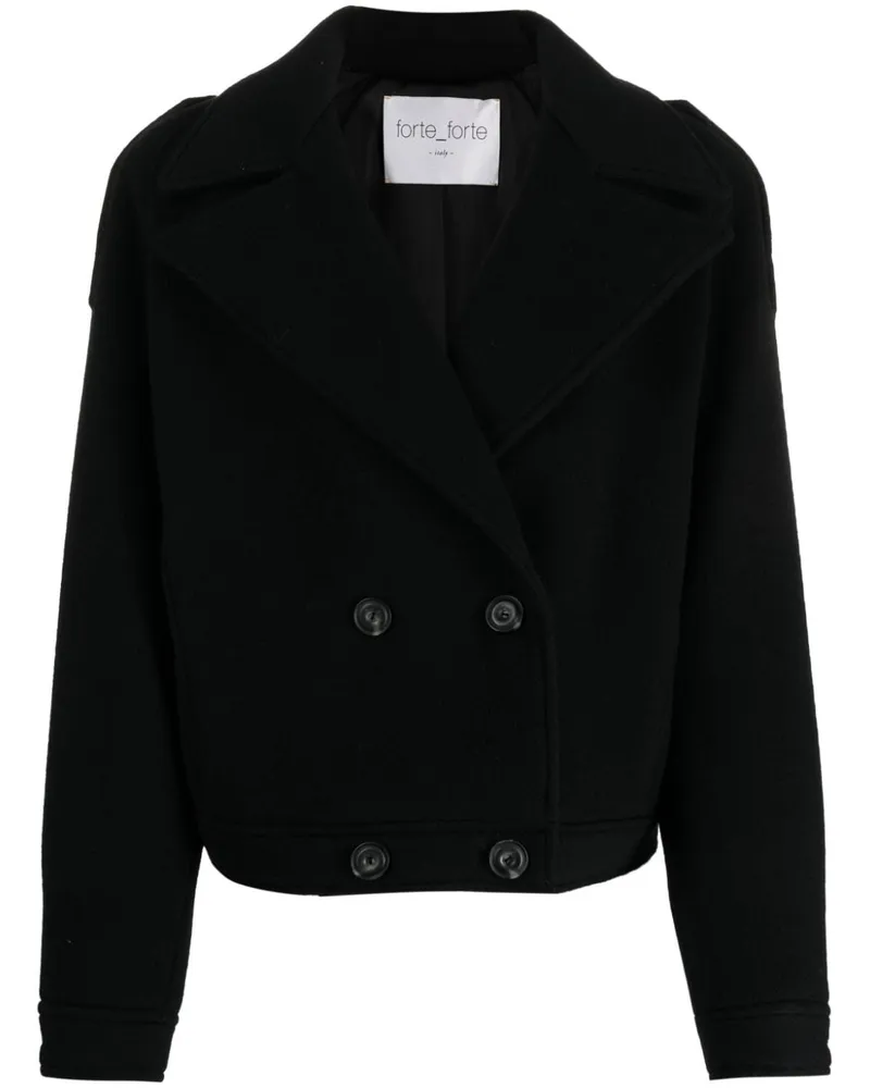 forte_forte Klassische Bikerjacke - Schwarz Schwarz