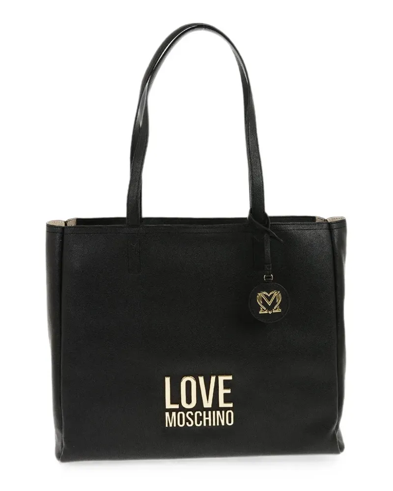 Moschino logo-plaque shoulder bag - Schwarz Schwarz