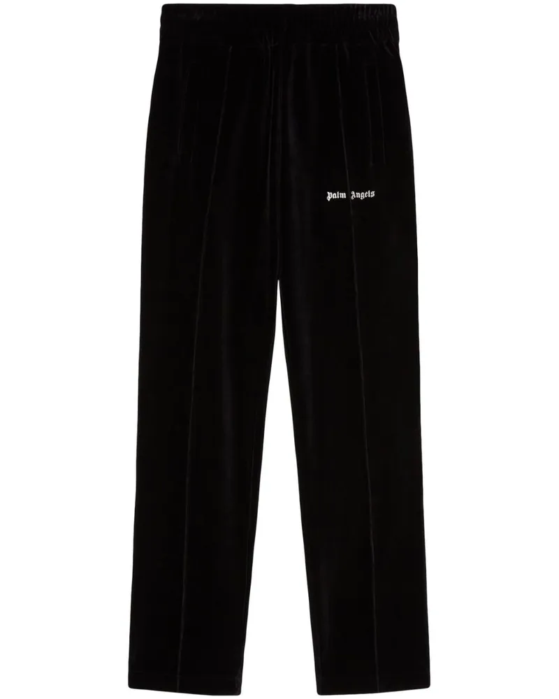 Palm Angels Jogginghose aus Samt mit Logo - Schwarz Schwarz