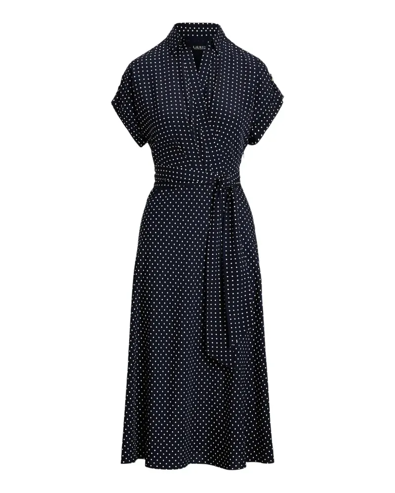 Ralph Lauren polka dot wrap-style midi dress - Blau Blau
