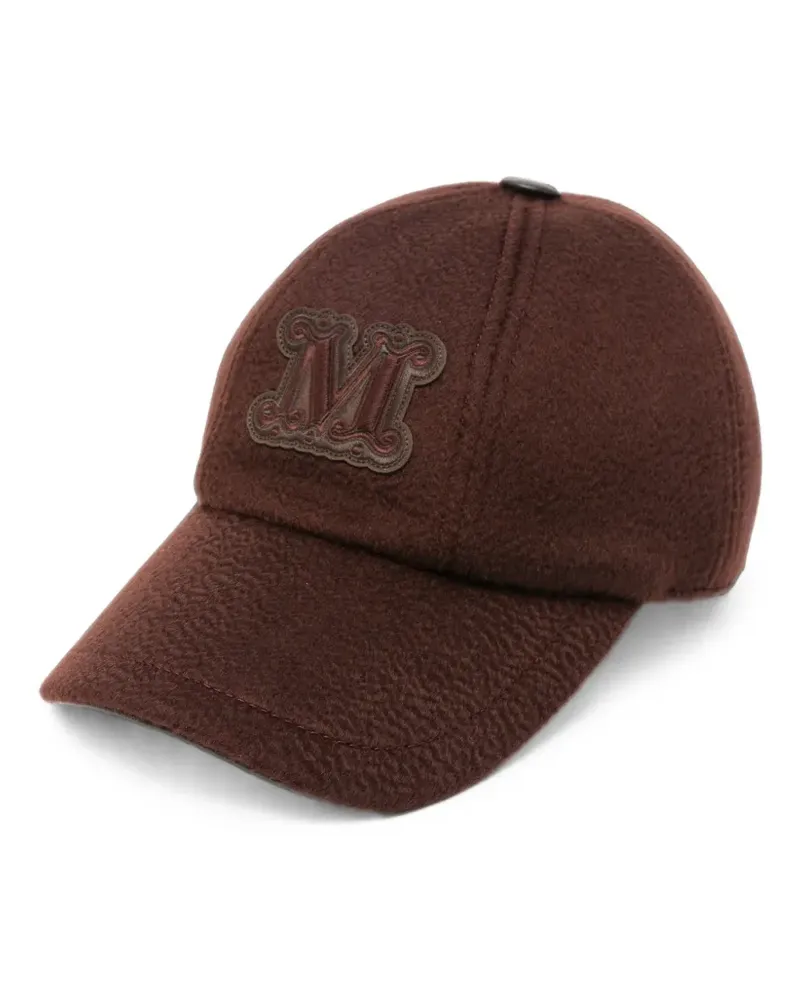 Max Mara logo-patch cashmere baseball cap - Braun Braun