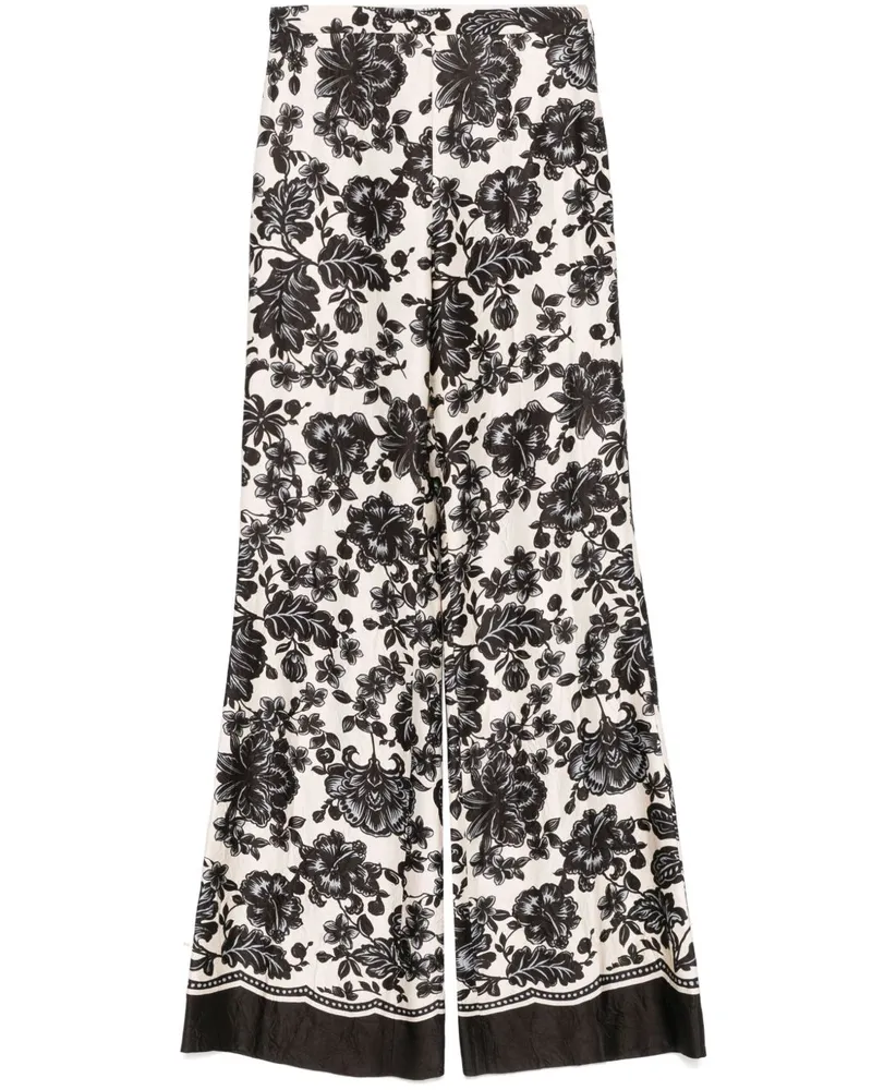 Sandro Hose mit Blumen-Print - Nude Nude