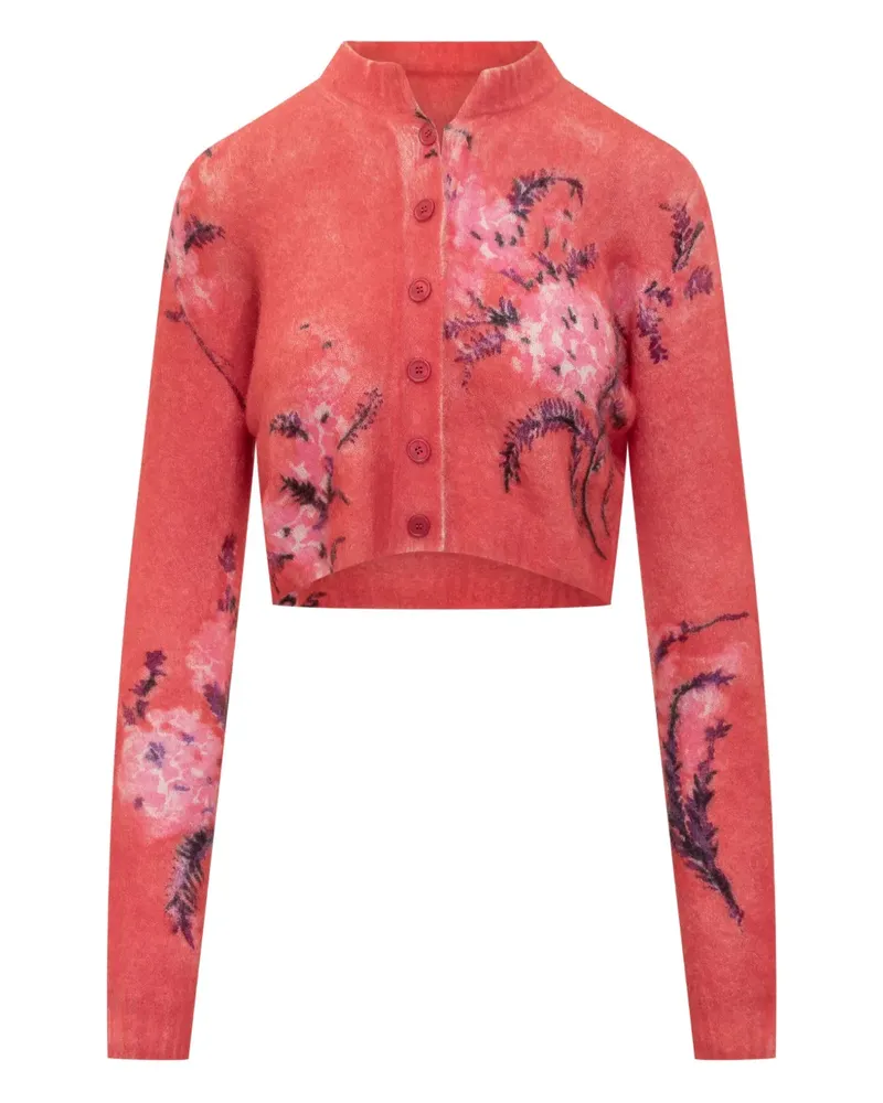 Des Phemmes Cardigan mit Blumen-Print - Rosa Rosa