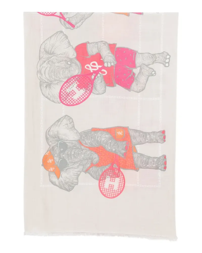 hemisphere graphic-print scarf - Nude Nude