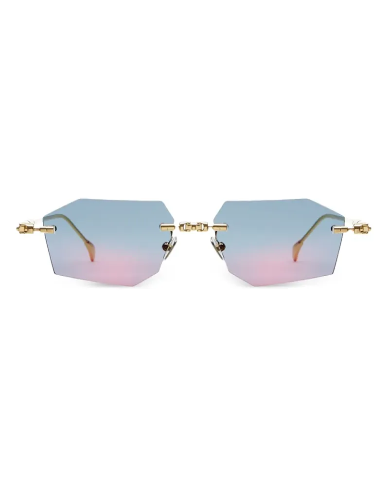 KUBORAUM H63 Sonnenbrille mit geometrischem Gestell - Gold Gold
