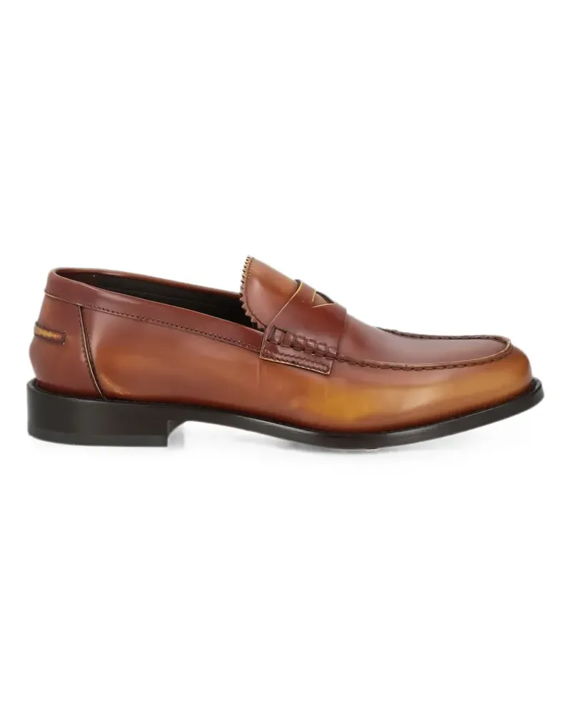 Doucal´s leather penny-strap loafers - Braun Braun
