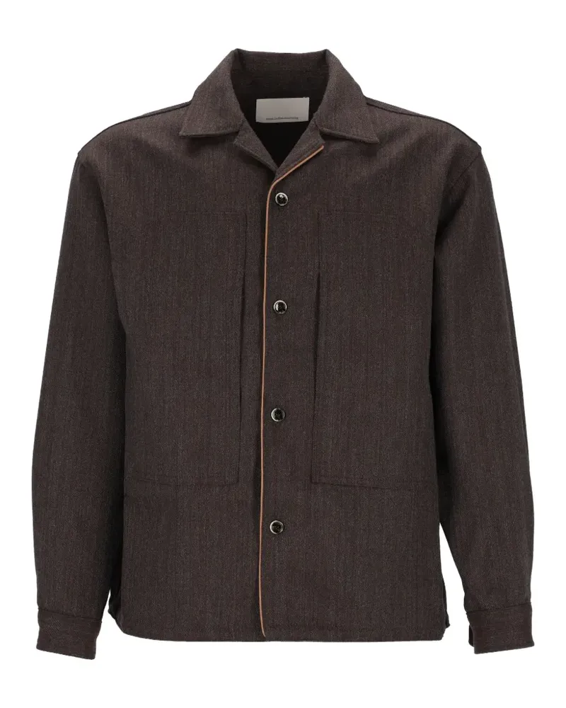 nine:inthe:morning piped wool shirt jacket - Braun Braun