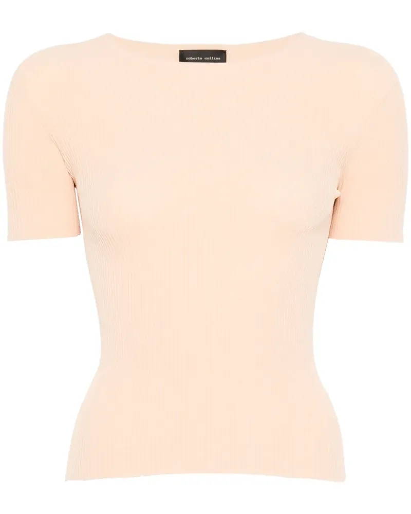 Roberto Collina Fein geripptes T-Shirt - Nude Nude