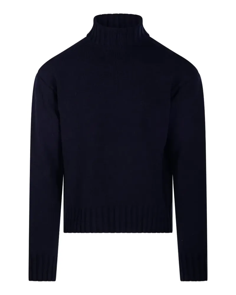 Costumein roll-neck ribbed-trim sweater - Blau Blau