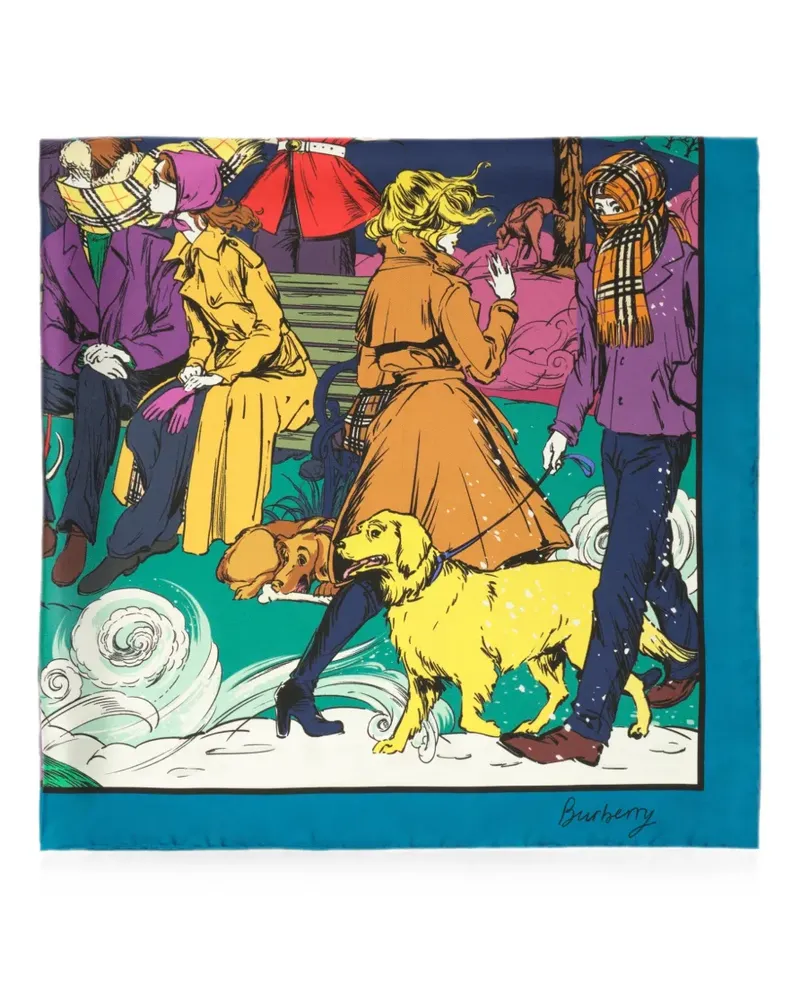 Burberry Schal aus Seide - Blau Blau