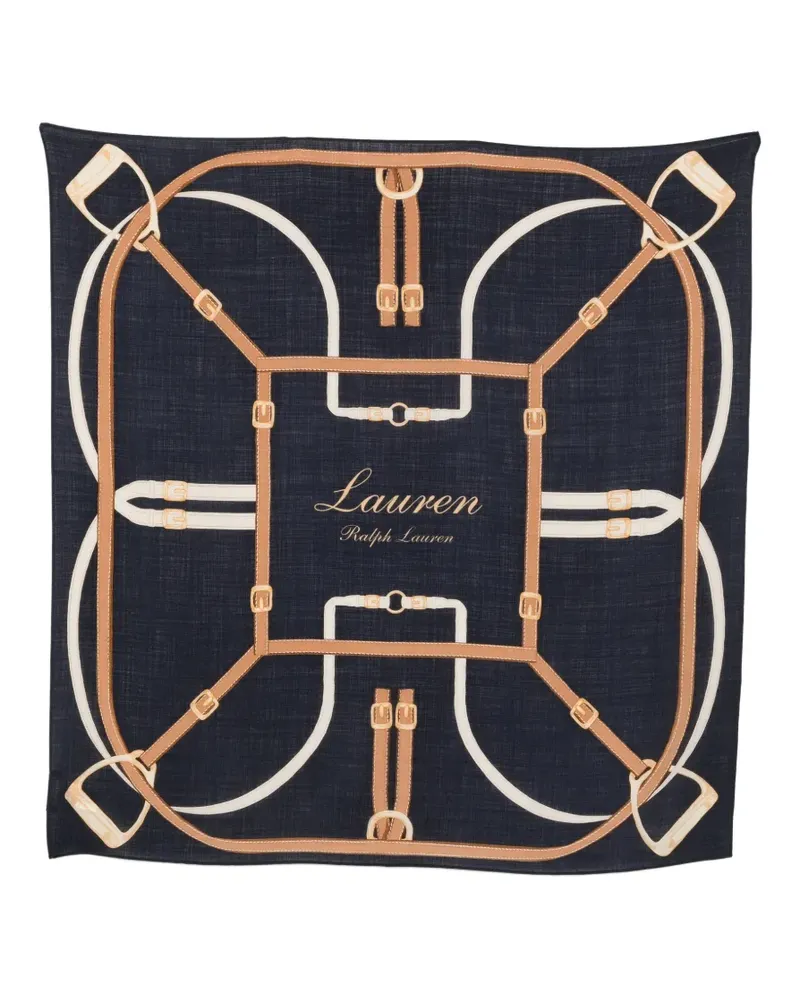Ralph Lauren Schal mit Equestrian-Print - Blau Blau