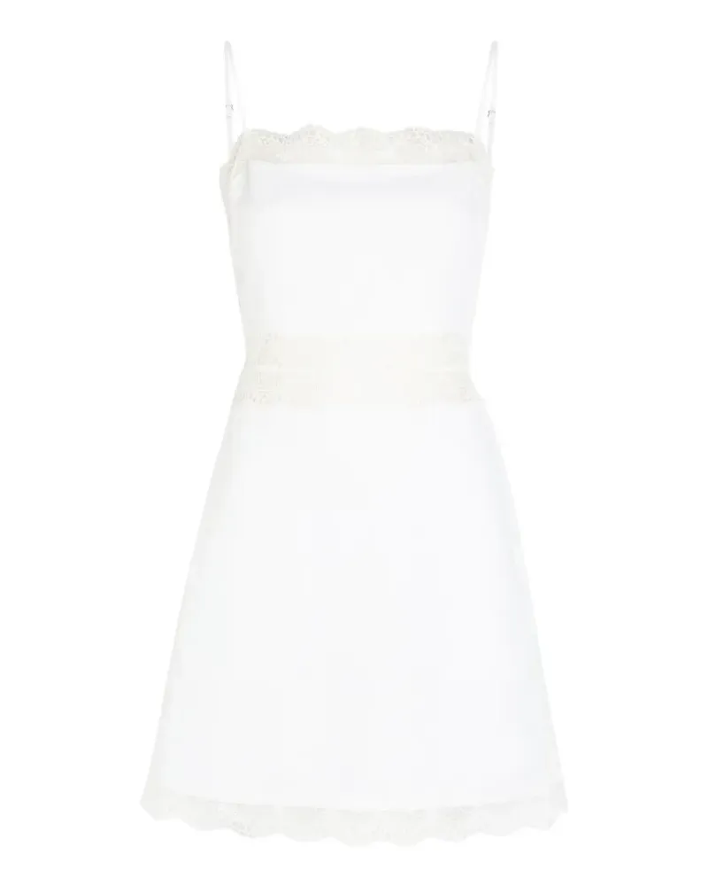 STAUD Amalina lace-trim slip mini dress - Weiß Weiß