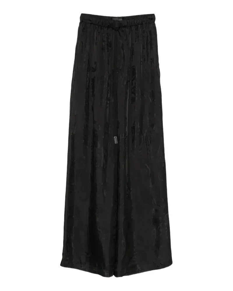Ann Demeulemeester Kordelzug-Hose aus Paisley-Jacquard - Schwarz Schwarz