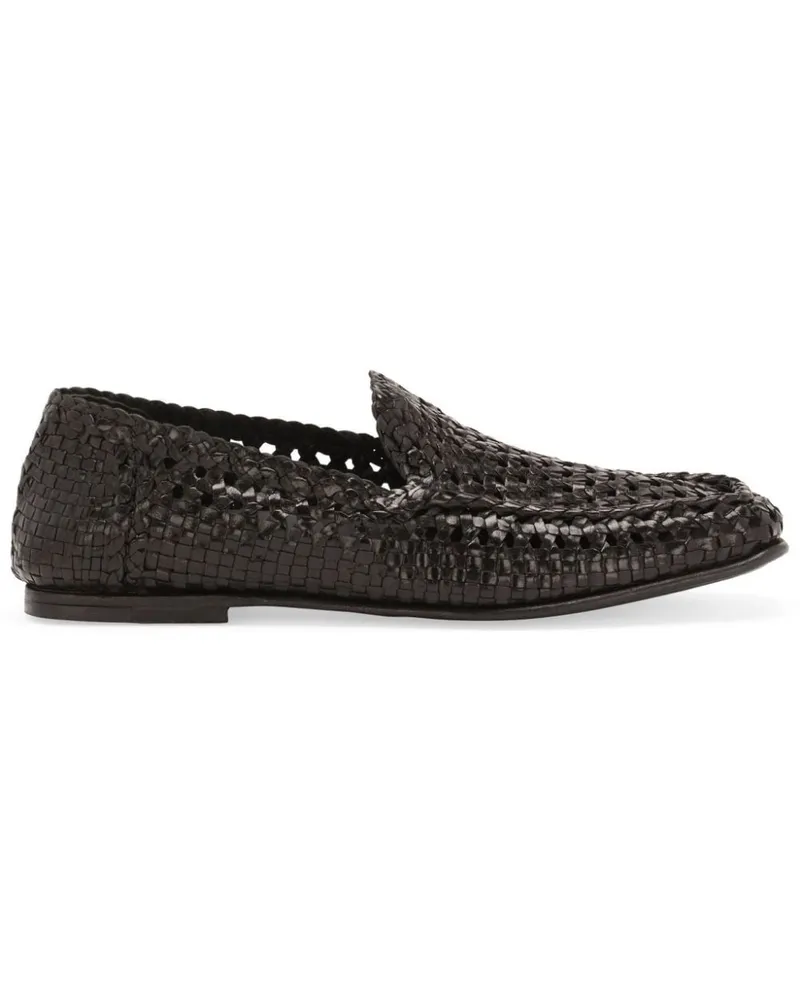 Dolce & Gabbana Loafer mit Webmuster - Schwarz Schwarz