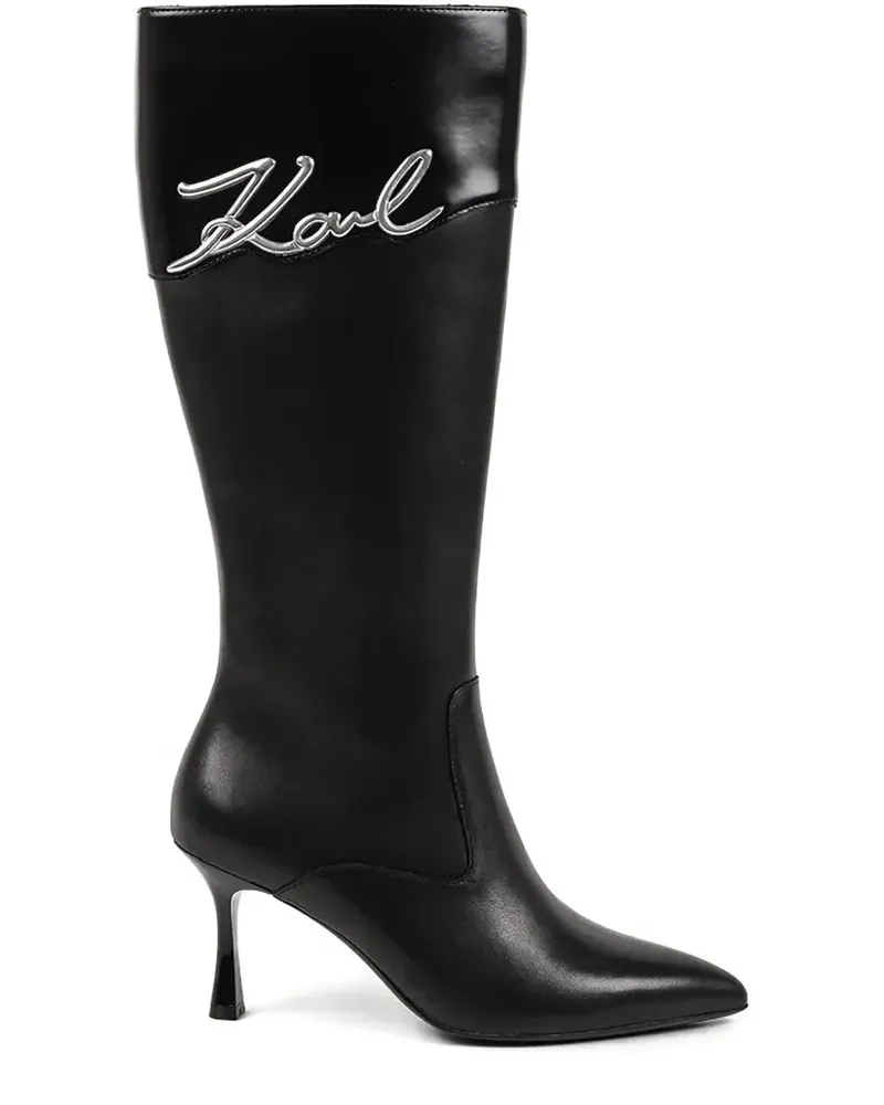 Karl Lagerfeld Sienna Stiefel mit spitzer Kappe 80mm - Schwarz Schwarz