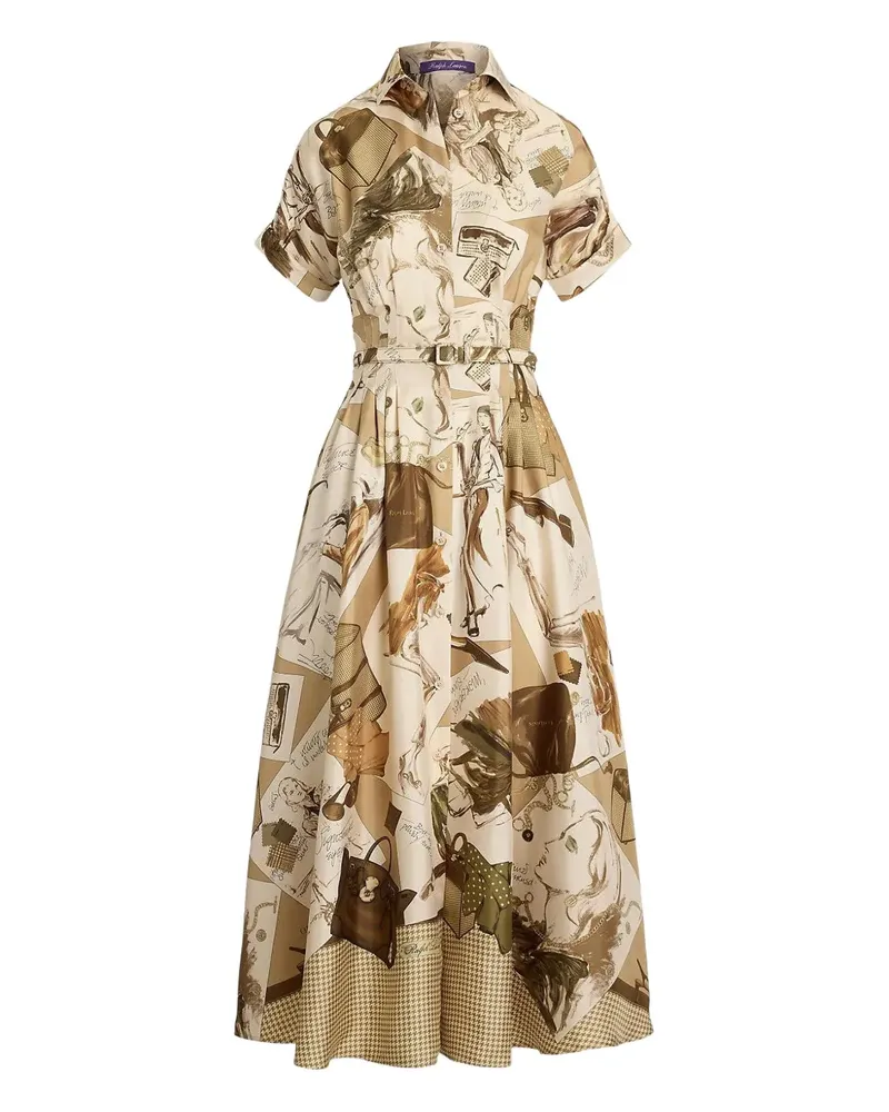Ralph Lauren Hemdkleid mit Print - Braun Braun