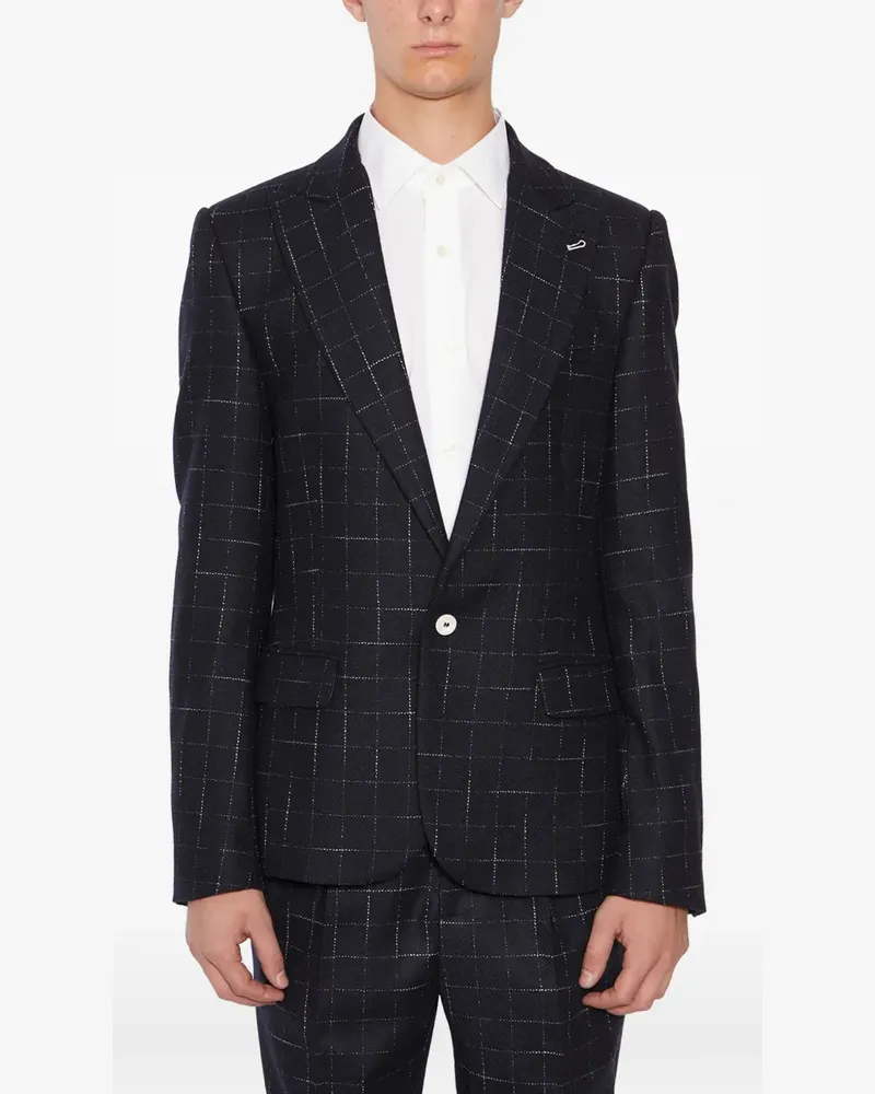 Daniele Alessandrini checked single-breasted blazer - Blau Blau