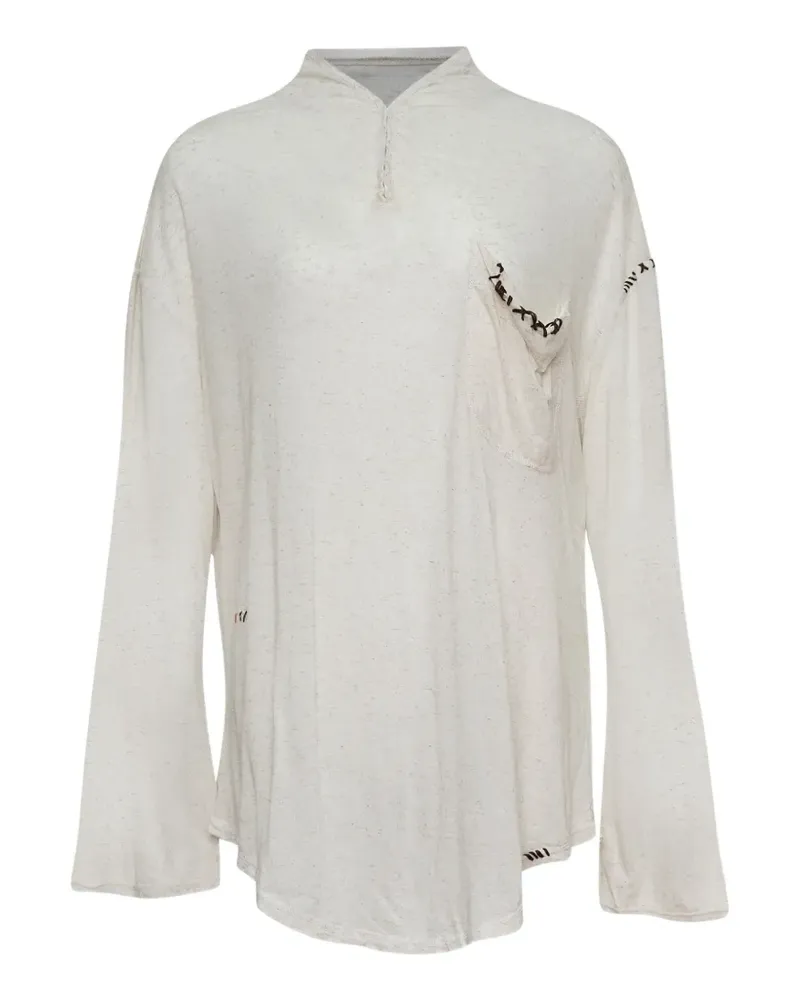OPEN YY curved-hem T-shirt - Nude Nude