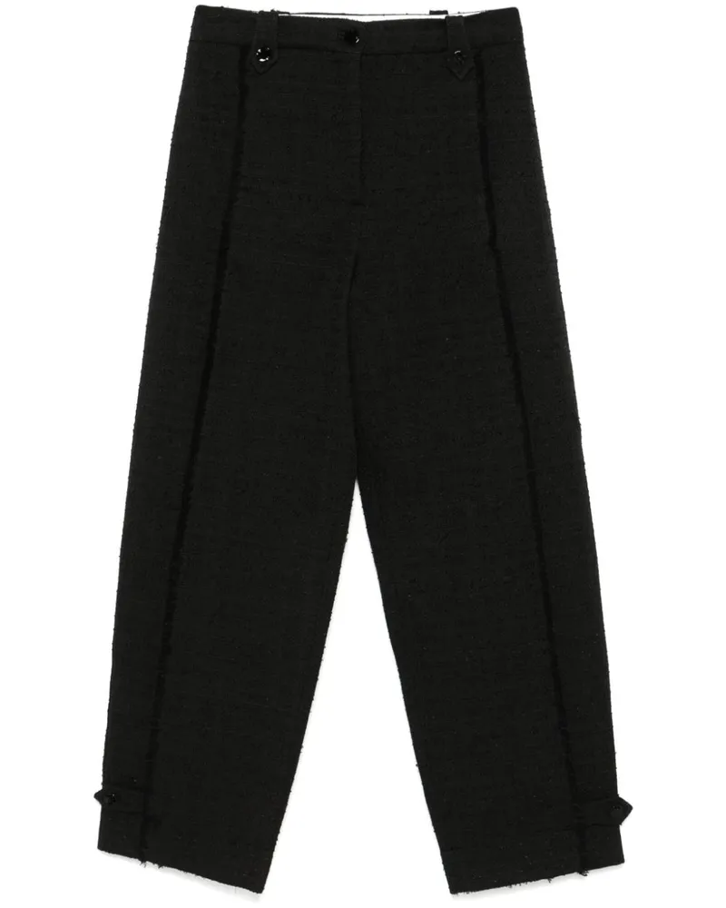 Ganni Hose aus Tweed - Schwarz Schwarz