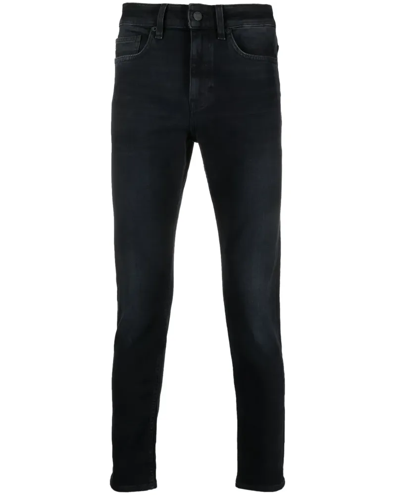 HUGO BOSS Halbhohe Tapered-Jeans - Schwarz Schwarz