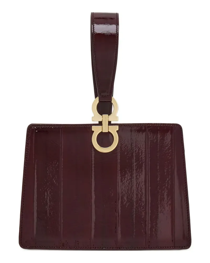 Ferragamo Geometrische Mini-Clutch mit Gancini-Detail - Rot Rot