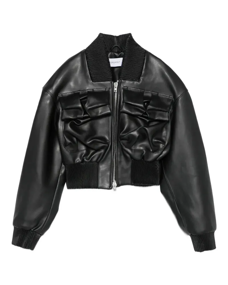 Viktor & Rolf Cropped-Jacke mit Falten - Schwarz Schwarz