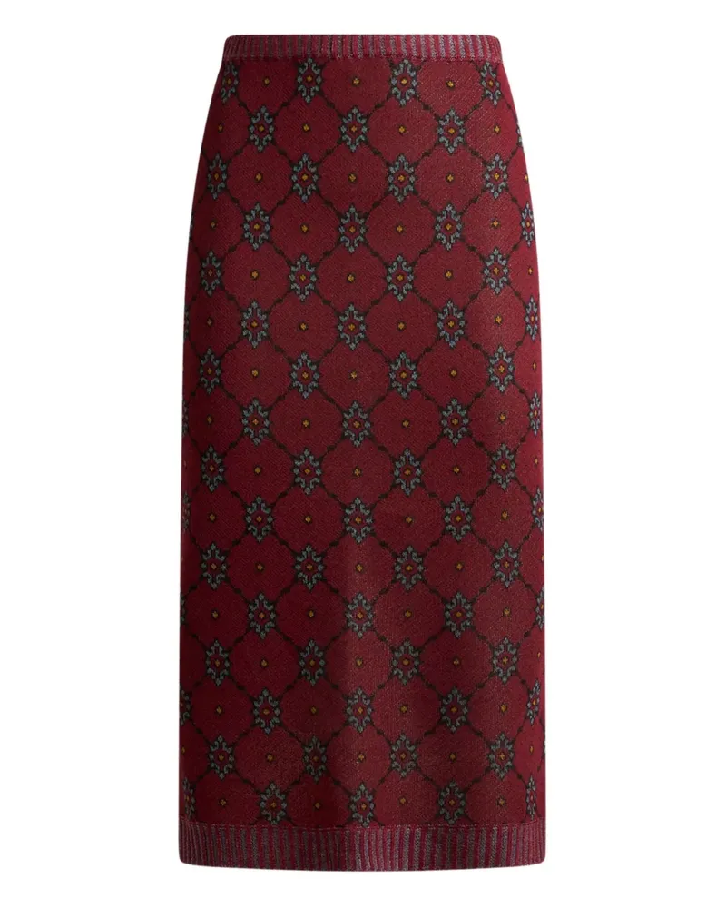 Etro Gestrickter Midirock - Rot Rot