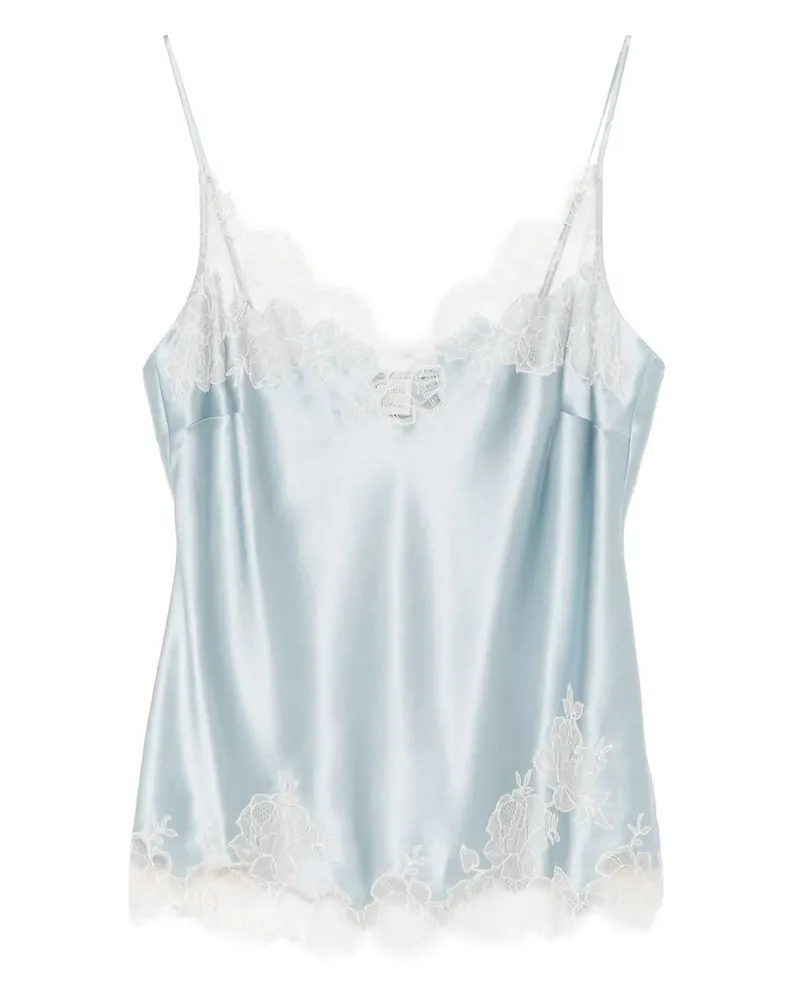 Carine Gilson Top aus Seidensatin - Blau Blau