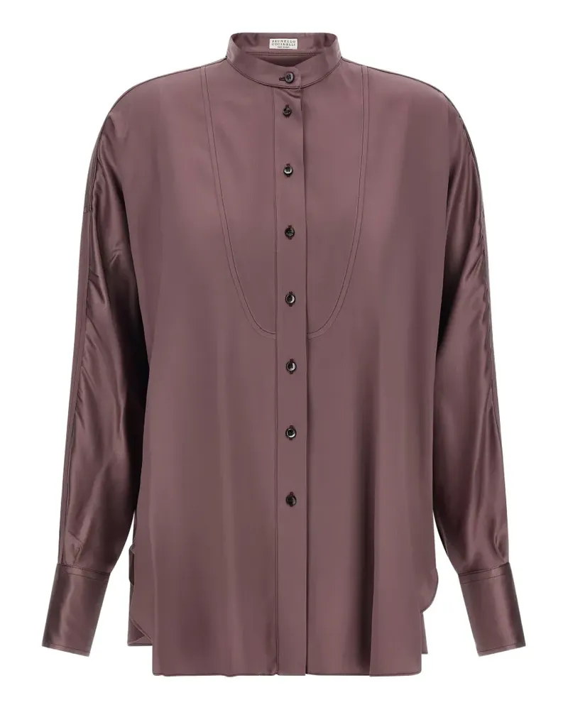 Brunello Cucinelli silk-satin shirt - Violett Violett