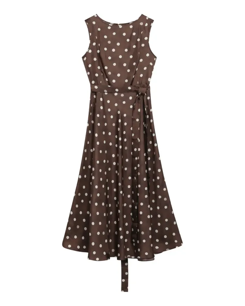 Max Mara Midikleid mit Polka Dots - Braun Braun