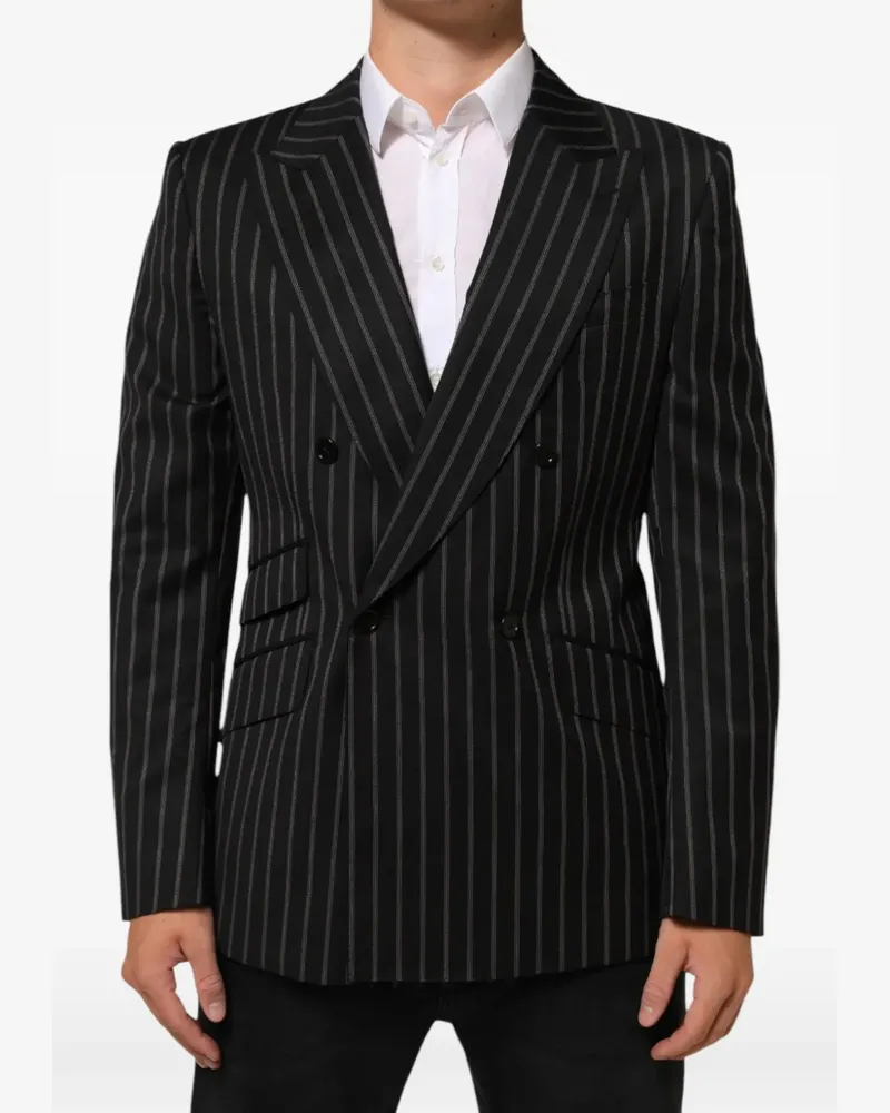 Dolce & Gabbana Sicilia Blazer mit Nadelstreifen - Schwarz Schwarz