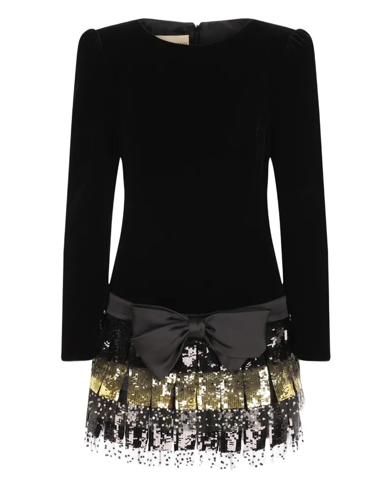 Valentino Garavani bow sequin-embellished dress - Schwarz Schwarz