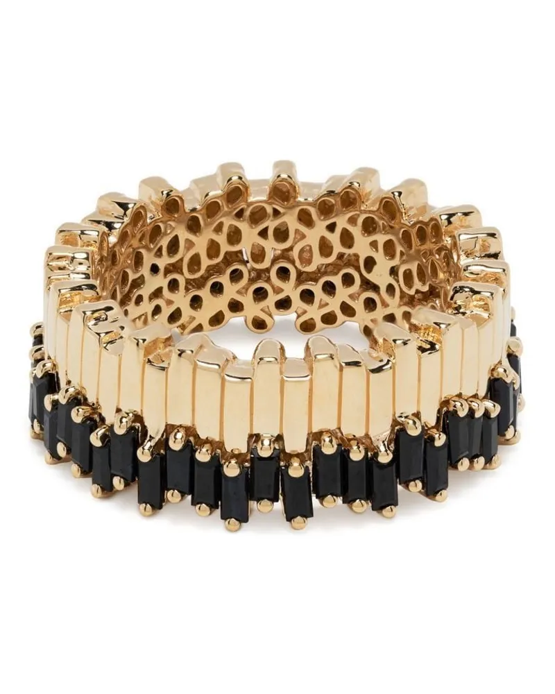 Suzanne Kalan 18kt Stacker Gelbgoldring mit mini Saphiren Gold