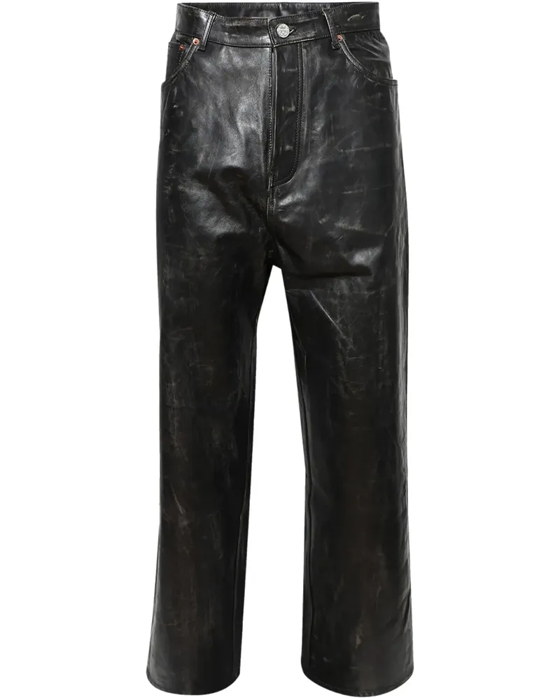 VETEMENTS Hose aus Leder - Schwarz Schwarz