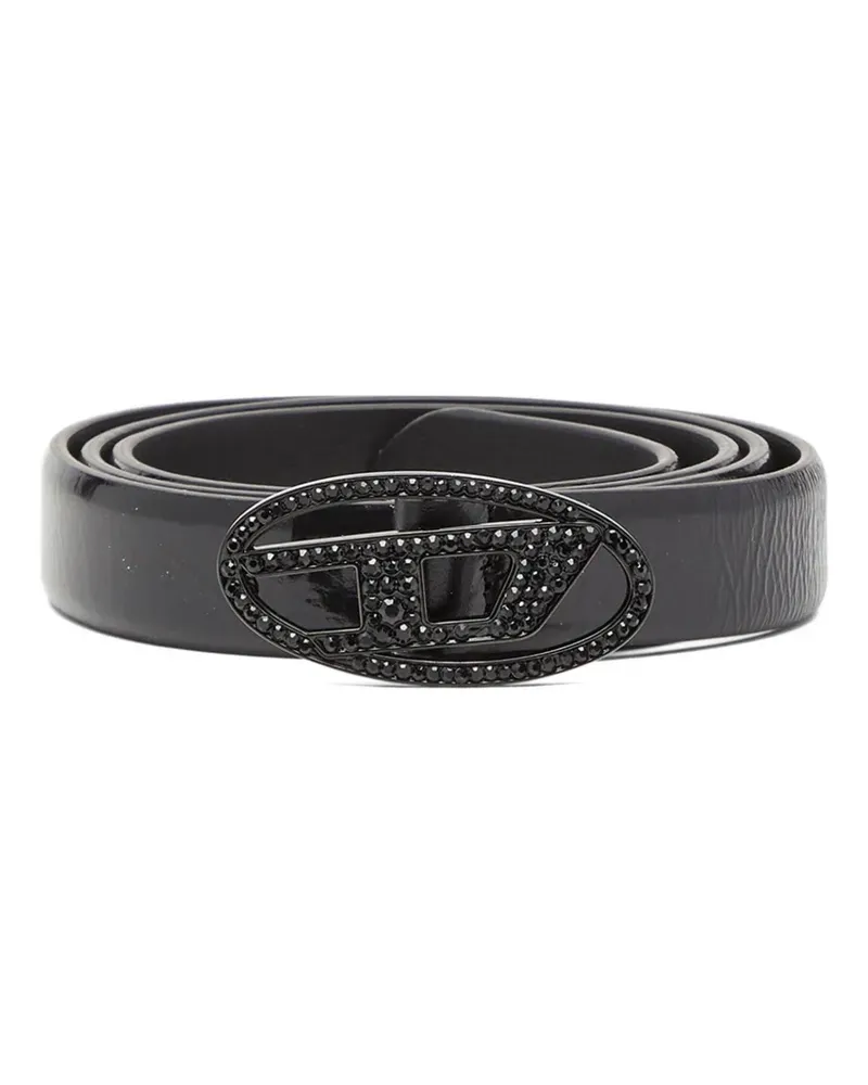 Diesel B-1dr Strass 20 Gürtel mit Logo-Schnalle - Schwarz Schwarz
