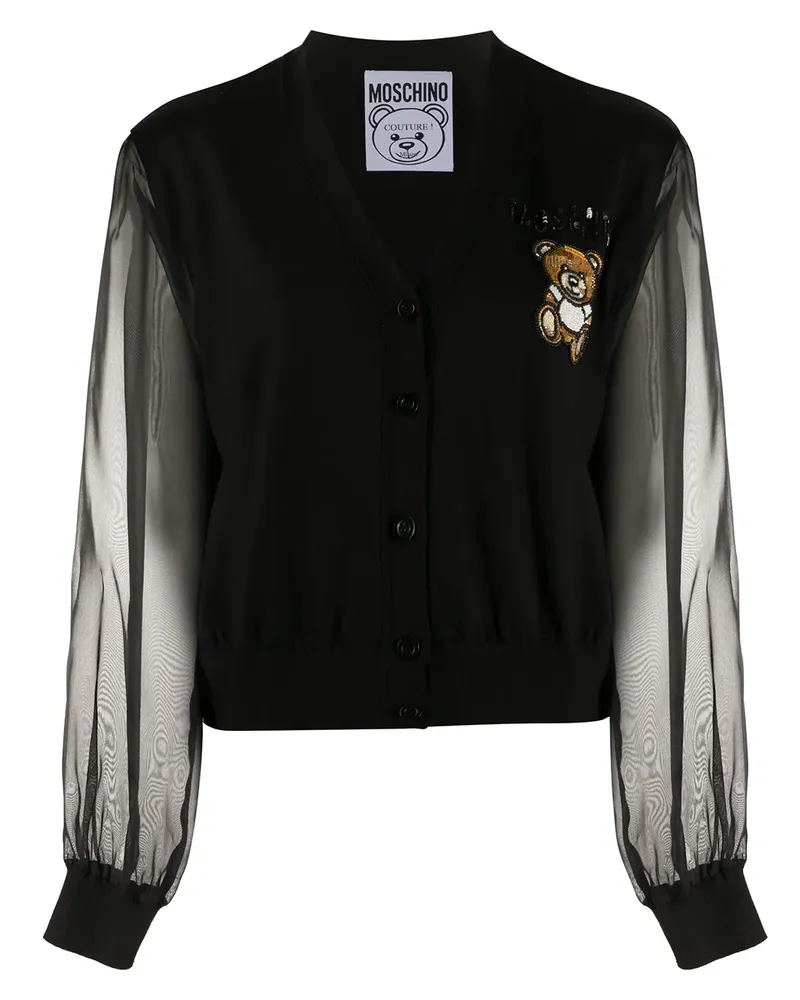 Moschino Cardigan mit semi-transparenten Ärmeln - Schwarz Schwarz