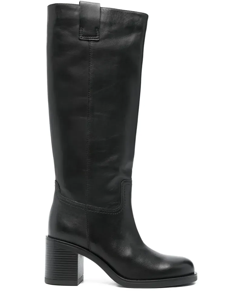 Carmens Stiefeletten mit Blockabsatz - Schwarz Schwarz