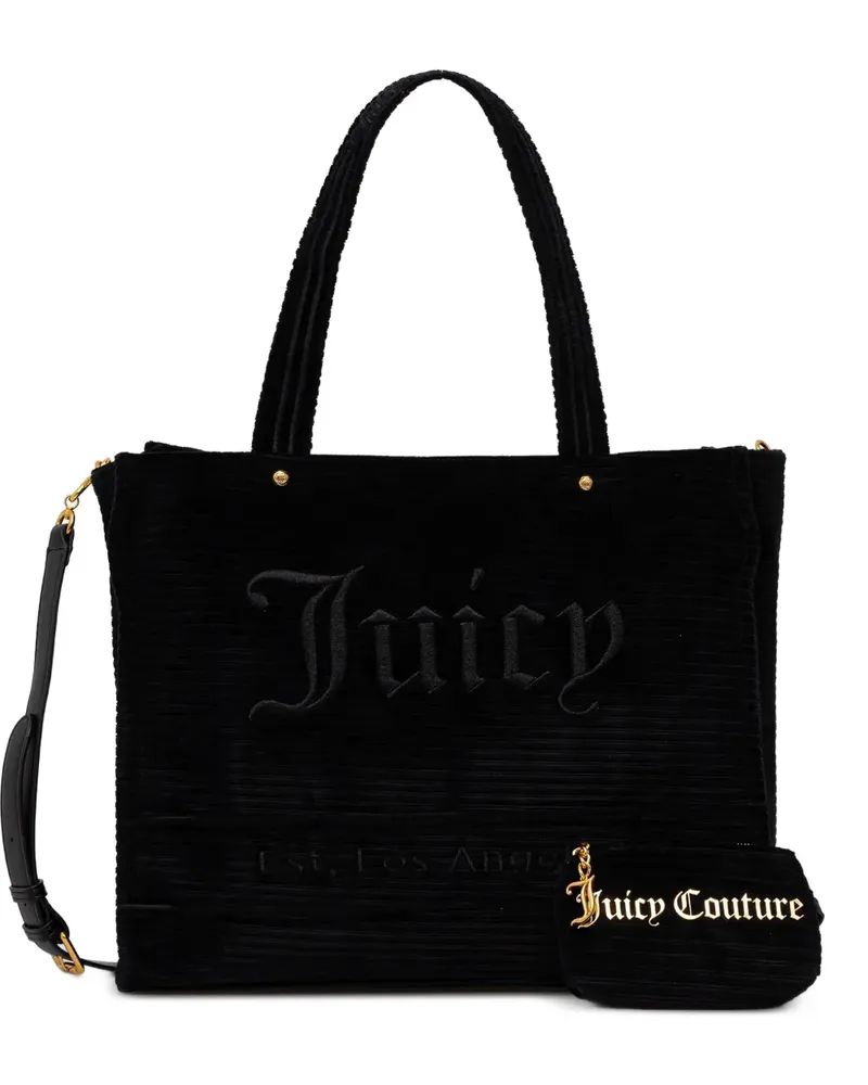 Juicy Couture embroidered-logo corduroy tote bag - Schwarz Schwarz